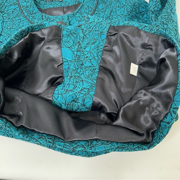 Vintage Artsy Abstract Stitched Button Front Quilted Blazer Jacket Women Size S - Picture 12 of 13